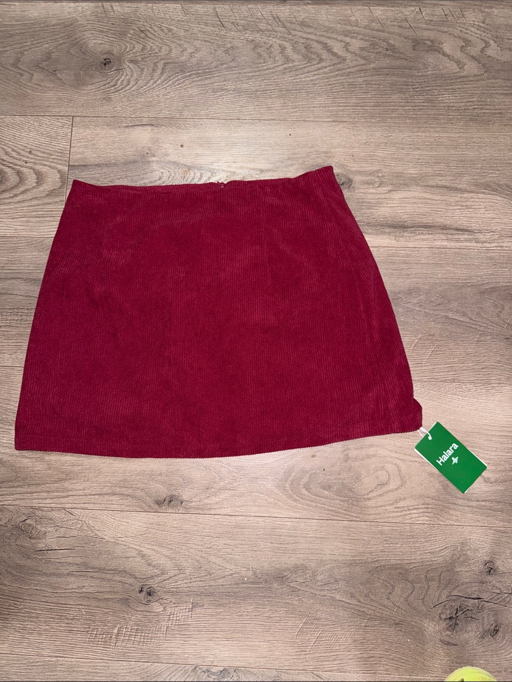 HALARA Burgundy Corduroy Mini Skirt
